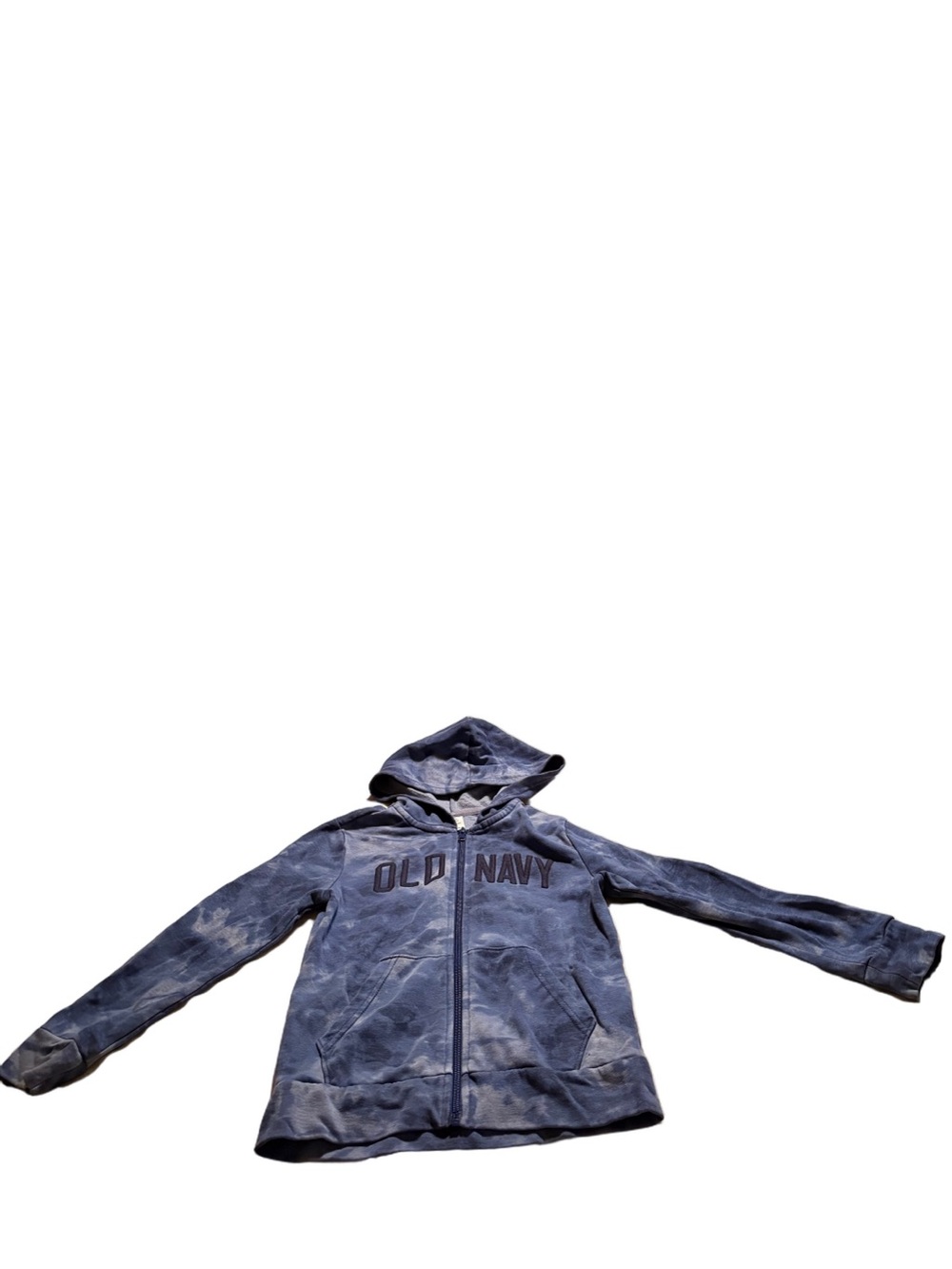 Old Navy Blue Tie-Dye Zip Hoodie Size 8